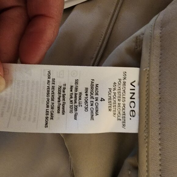Vince Crepe Tailored Straight-Leg Pant NWT Tan Size 4 Loose threads - Picture 9 of 14